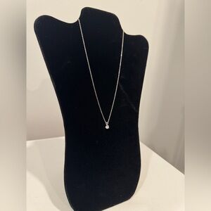 18K white gold plated necklace with cubic zirconia pendant